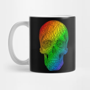 Stained glass rainbow skull Mug